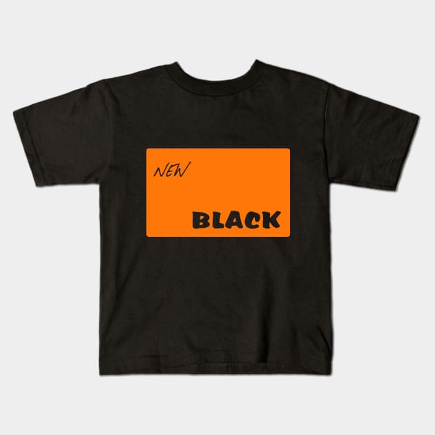 orange new black Kids T-Shirt by Porus